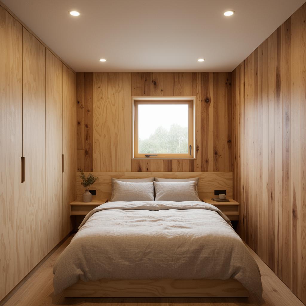 The Voyageur — cozy bedroom with forest view