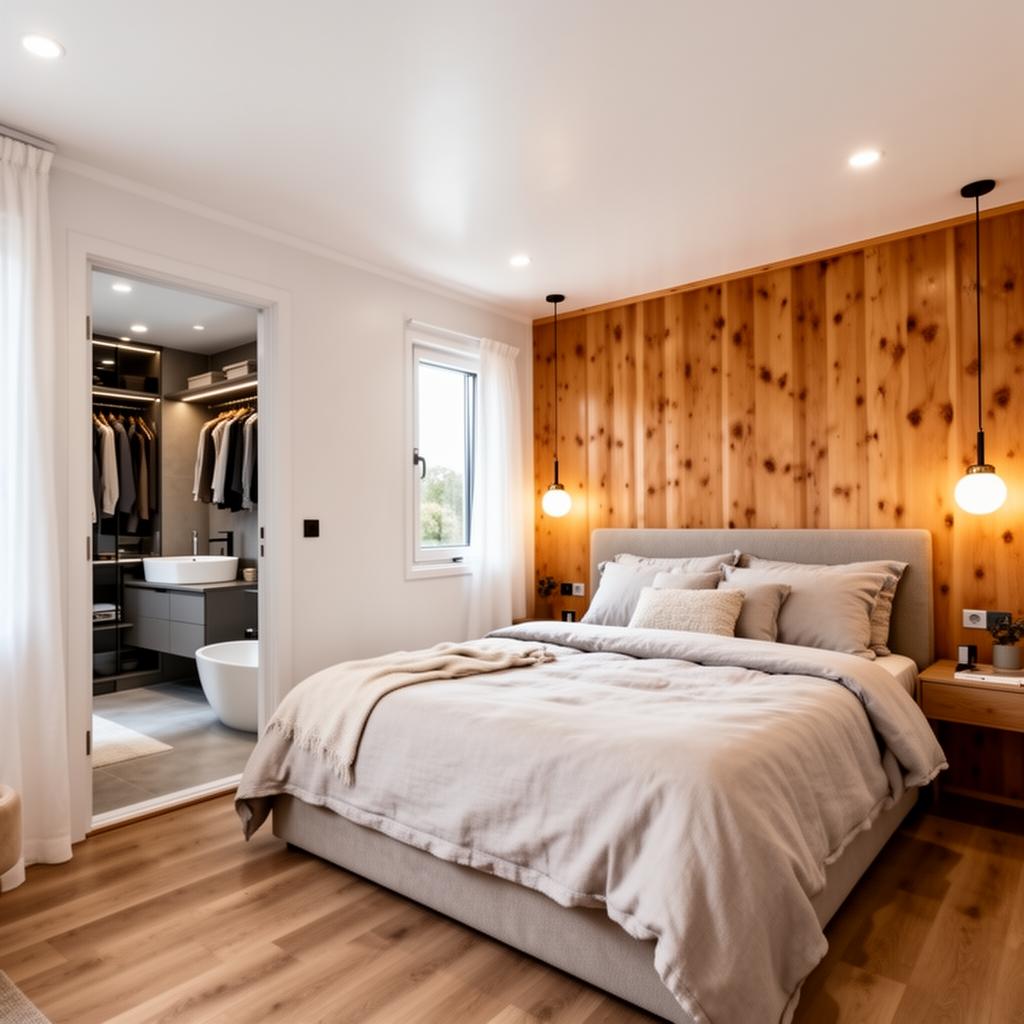 The Northern Light — modern bathroom with walk-in shower